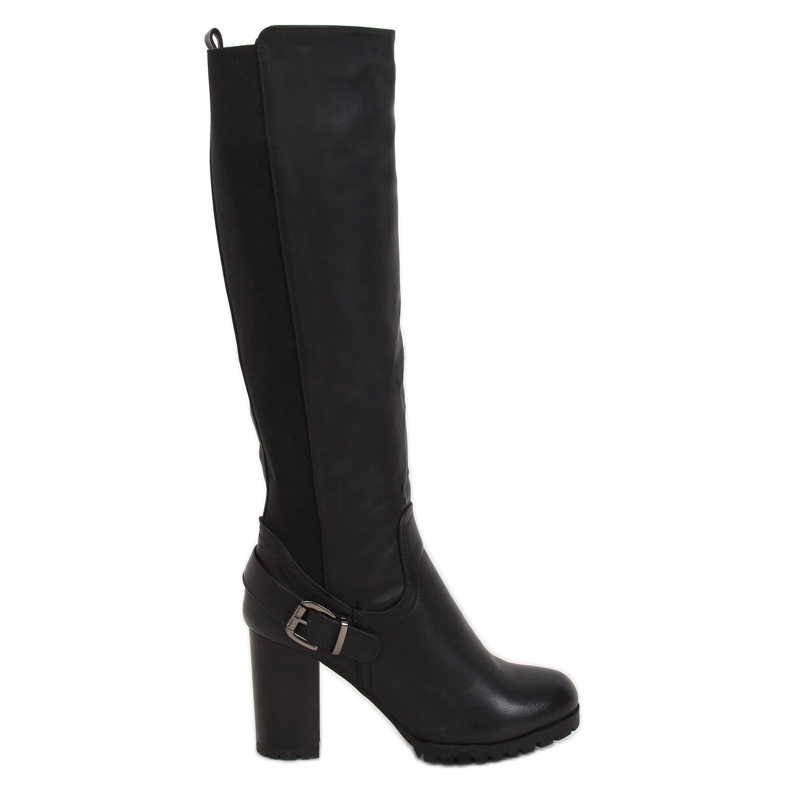 Botas pretas de salto alto BM16 Black - Ii Gat preto