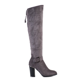 SDS Botas Elegantes Com Fivela cinza