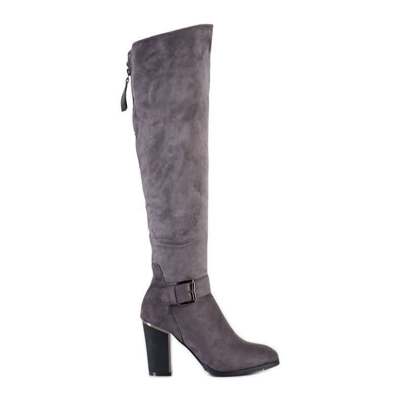 SDS Botas Elegantes Com Fivela cinza