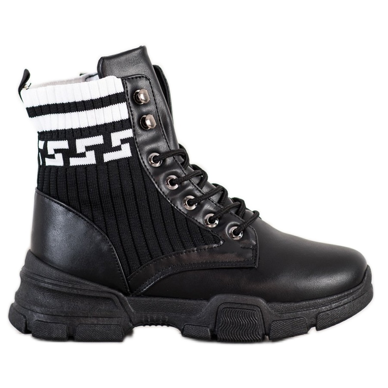 SHELOVET Trabalhadores da moda com cordões branco preto