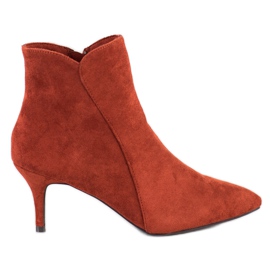 Kylie Botas de camurça com salto alto castanho laranja Kylie Botas de camurça com salto alto castanho laranja