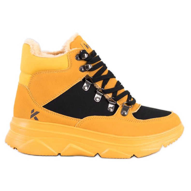 Kylie Caçadores leves de esportes na plataforma preto amarelo