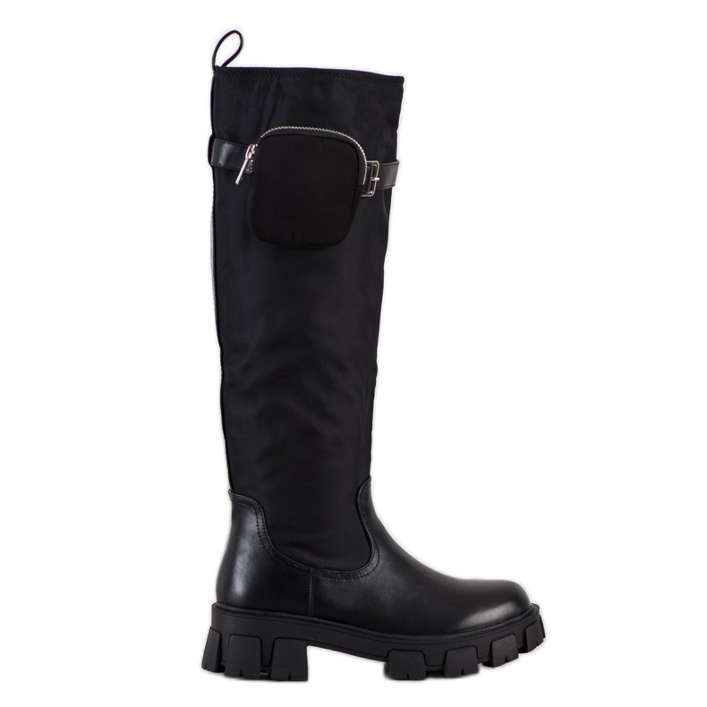Seastar Botas Pretas Com Bolso preto Seastar Botas Pretas Com Bolso preto