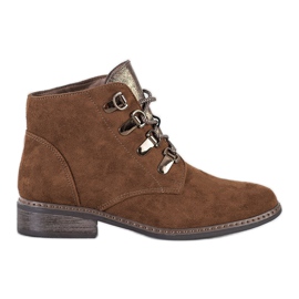 Goodin Botas elegantes com cordões marrom