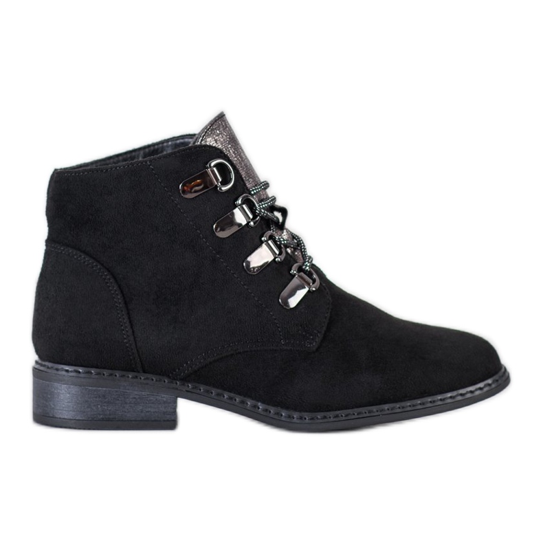 Goodin Botas elegantes com cordões preto prata