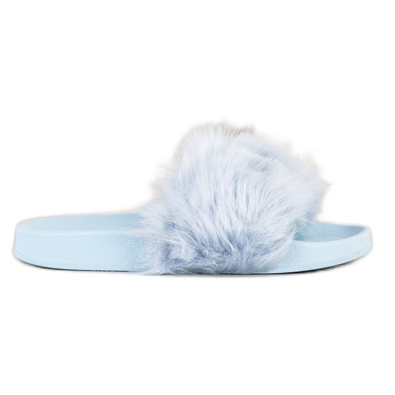 SHELOVET Chinelos de borracha com pele azul SHELOVET Chinelos de borracha com pele azul