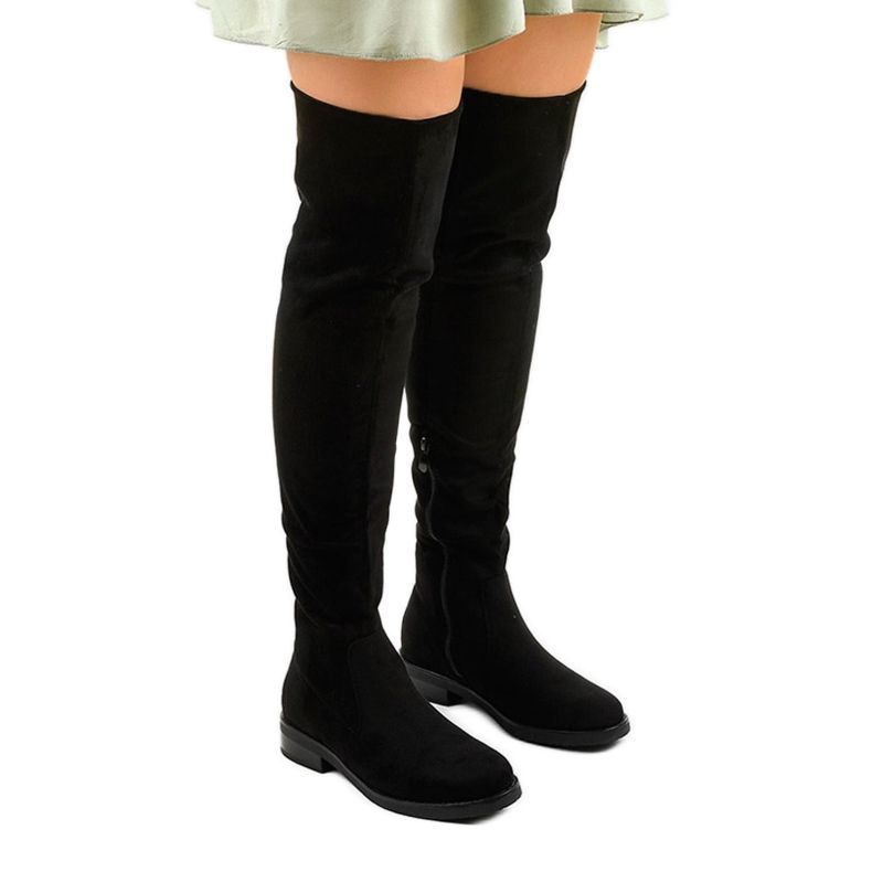 Botas pretas de cano baixo com cano longo Aeleos preto Botas pretas de cano baixo com cano longo Aeleos preto