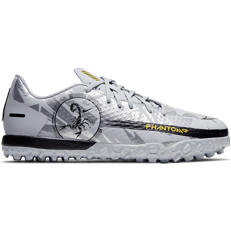 Chuteiras Nike Phantom Gt Scorpion Academy Tf Junior DA2282 001 prata prata
