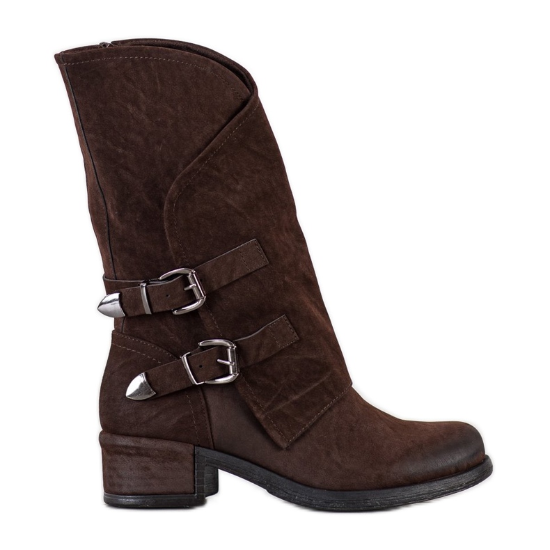 Seastar Botas altas com fivelas castanho
