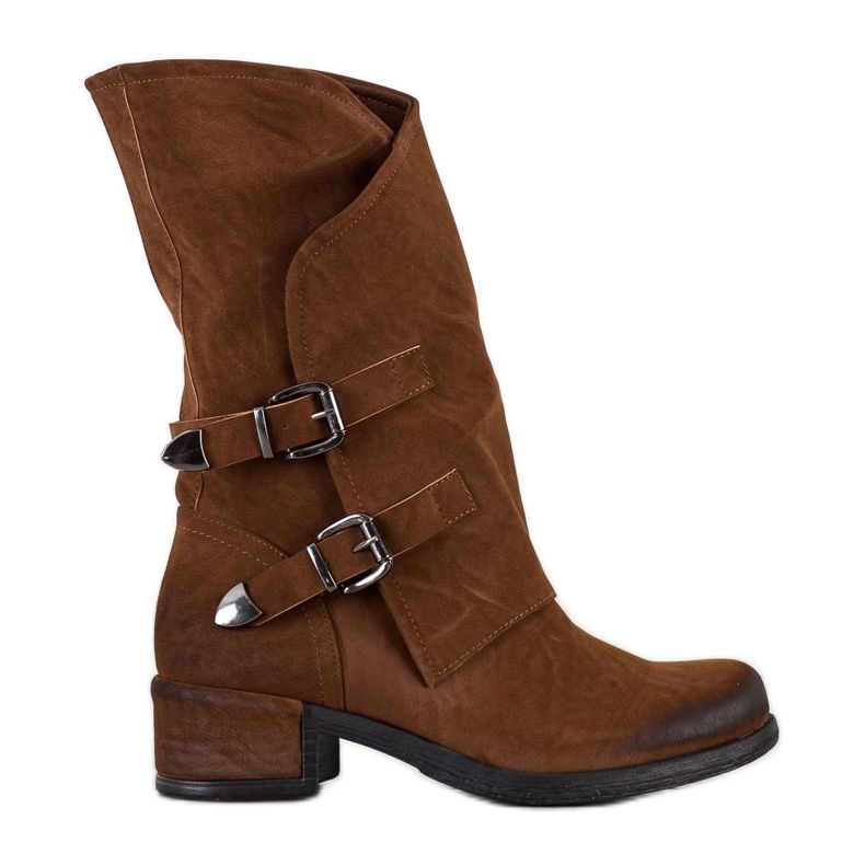 Seastar Botas altas com fivelas castanho