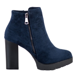 Small Swan Botas de salto alto azul marinho Small Swan Botas de salto alto azul marinho