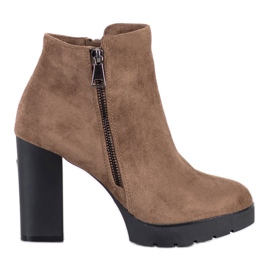 Small Swan Botas de salto alto marrom