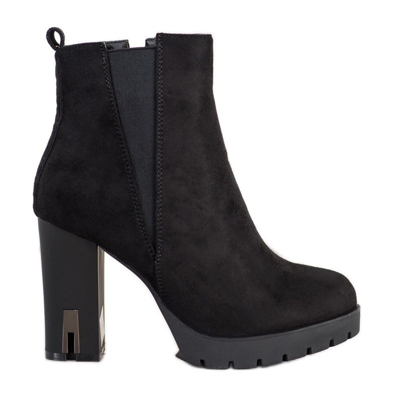 Super Mode Botas Com Salto Esteira preto