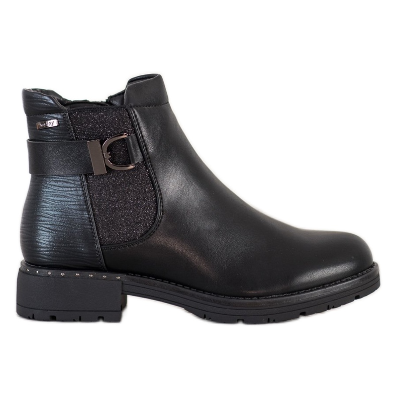 SHELOVET Botas casuais com brilho preto