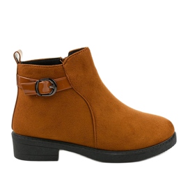 Botas de cano baixo Neriris camel camurça marrom