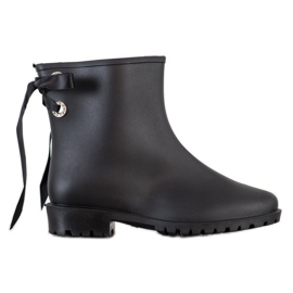 SHELOVET Galochas com encadernação decorativa preto