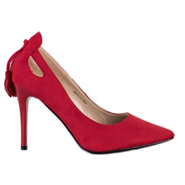 Goodin Estiletes elegantes com franjas vermelho