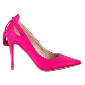 Goodin Estiletes elegantes com franjas rosa