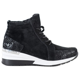 Filippo Botas de couro amarradas preto