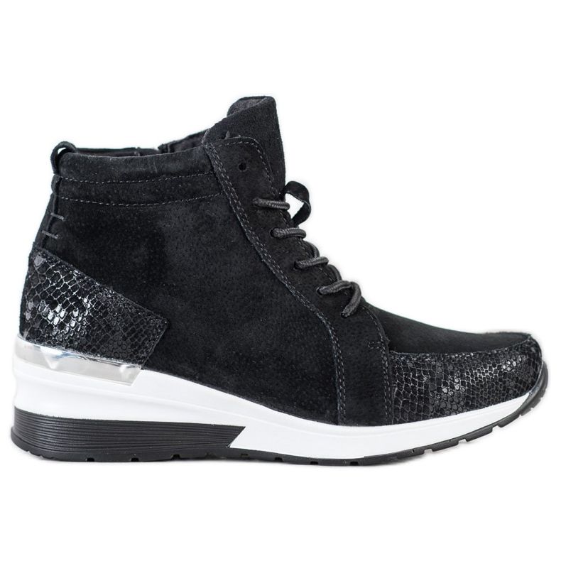 Filippo Botas de couro amarradas preto