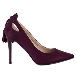 Goodin Estiletes elegantes com franjas roxo