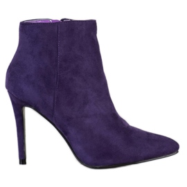 Small Swan Botas elegantes de salto alto roxo
