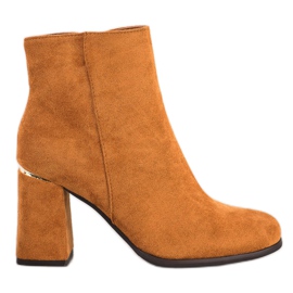 SHELOVET Botas com encarte de ouro castanho
