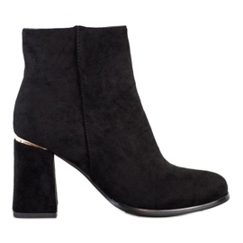 SHELOVET Botas com encarte de ouro preto