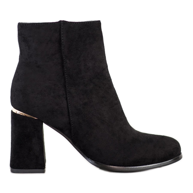 SHELOVET Botas com encarte de ouro preto