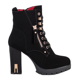 Super Mode Botas elegantes de salto alto preto