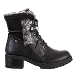 Super Mode Botas Pretas Com Pele preto Super Mode Botas Pretas Com Pele preto