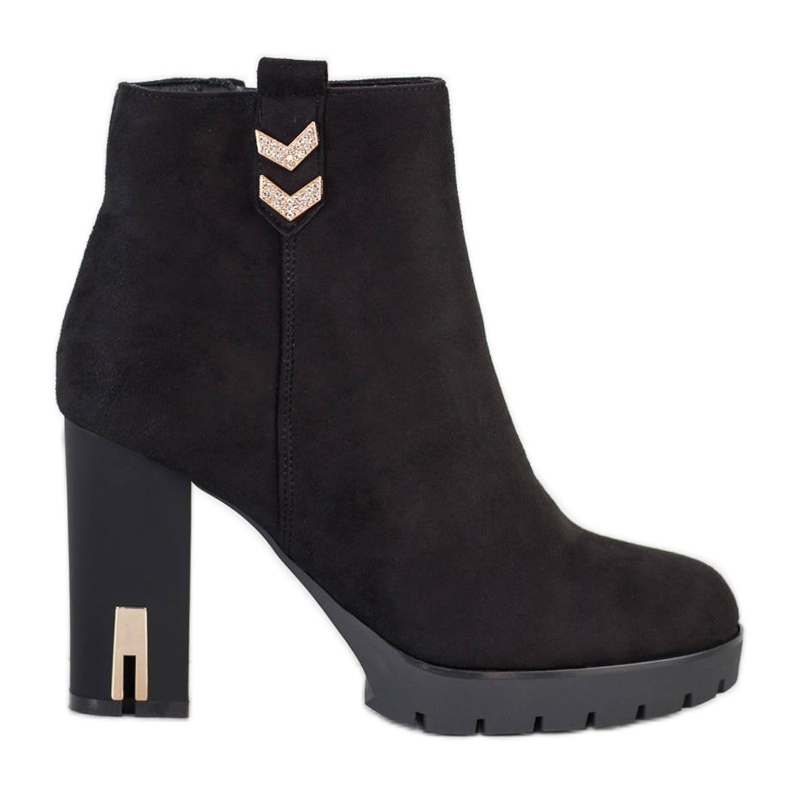 Bestelle Botas de camurça com enfeite preto