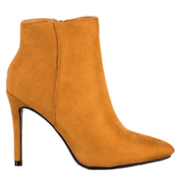 Small Swan Botas elegantes de salto alto amarelo