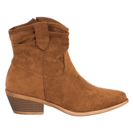 Cm Paris Botas de caubói de camurça marrom