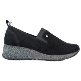 Filippo Sapatos de couro slip-on preto