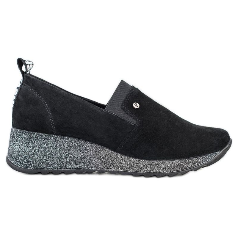 Filippo Sapatos de couro slip-on preto