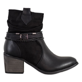 SHELOVET Botas Com Listras Decorativas preto