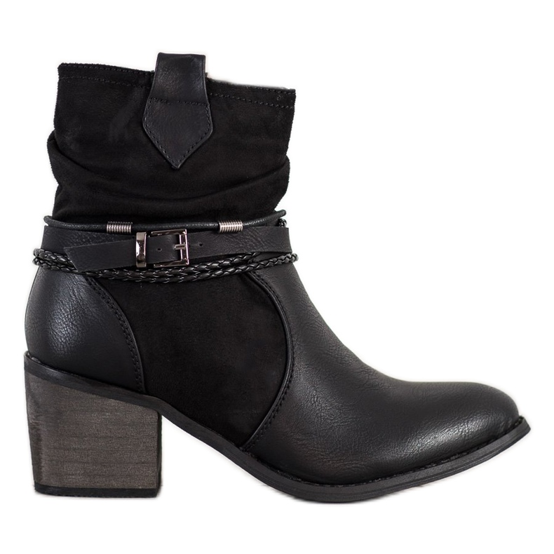 SHELOVET Botas Com Listras Decorativas preto