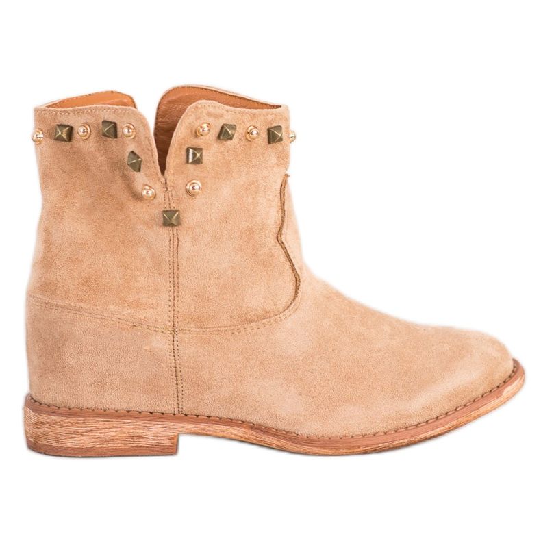 Bella Paris Botas de cowboy bege quentes