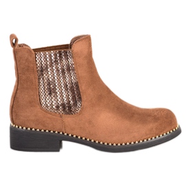 SHELOVET Botas chelsea elegantes marrom
