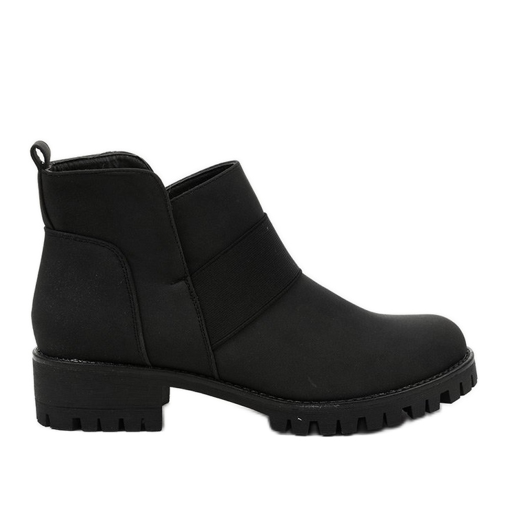 Botas deslizantes de couro ecológico Black Faerika preto
