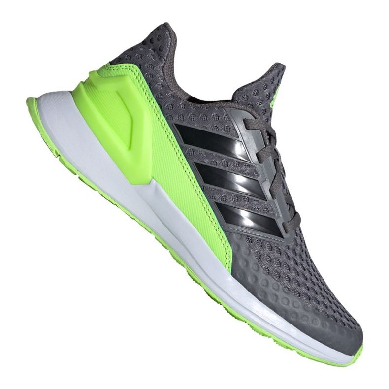 Tênis de corrida adidas RapidaRun Jr FV4100 cinza verde