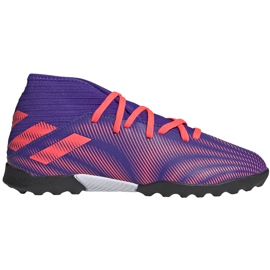 Botas de futebol adidas Nemeziz.3 Tf Junior roxo-rosa EH0576 multicolorido