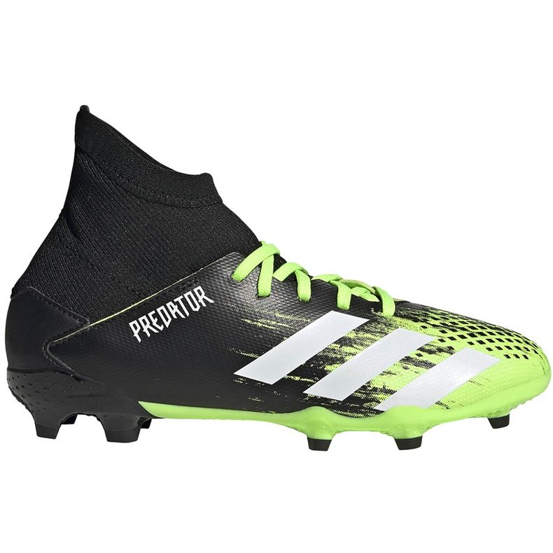 Chuteiras Adidas Predator 20.3 Fg Junior pretas e verdes EH3024