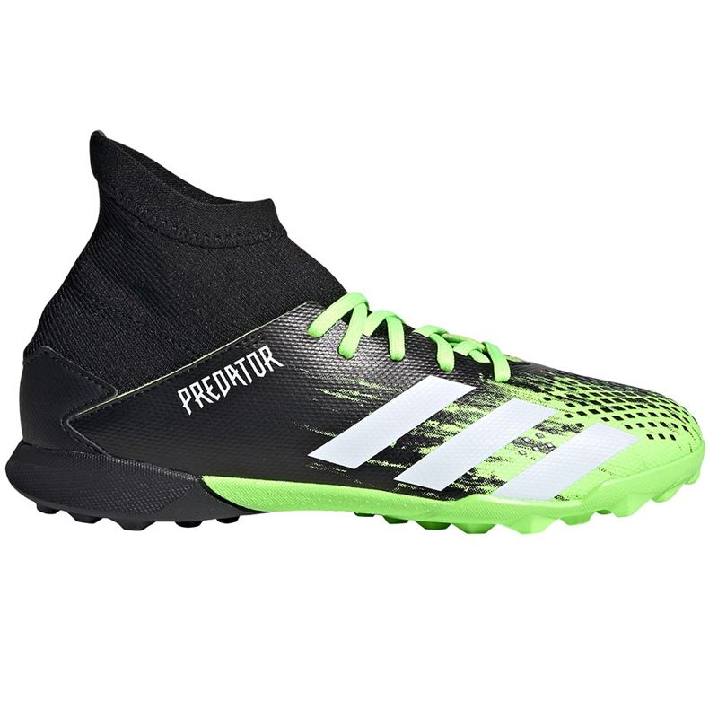 Chuteiras Adidas Predator 20.3 Tf Junior, pretas e verdes EH3034 preto-verde / branco preto