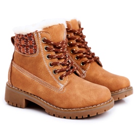 Apawwa Botas aquecidas para crianças Floresta Traperki Beżowe bege marrom