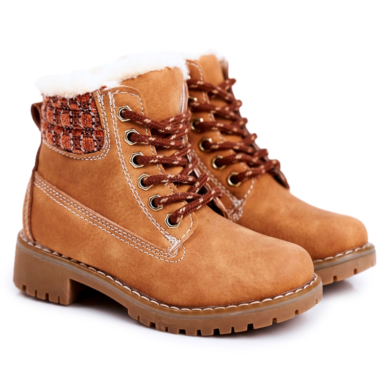 Apawwa Botas aquecidas para crianças Floresta Traperki Beżowe bege castanho