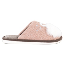 Bona Chinelos quentes com aplicação bege branco marrom rosa