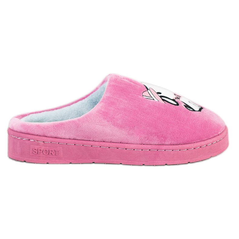Bona Chinelos confortáveis ​​com aplicação rosa