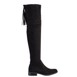 Forever Folie Botas altas com franjas preto